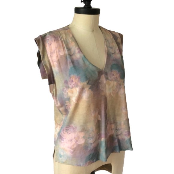 RACHEL COMEY Floral Watercolor Tie-Dye Ombre SML - Picture 5 of 12